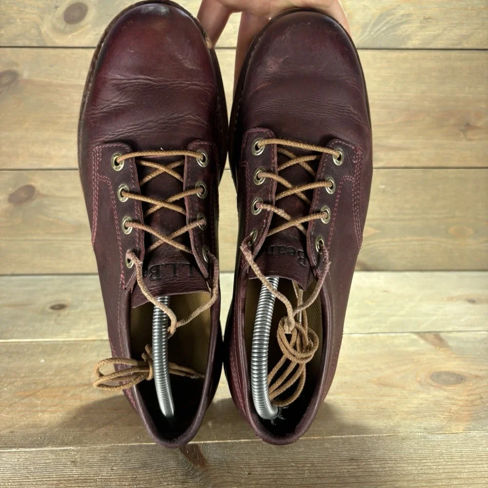ll bean katahdin iron works mens size 8 shoes red leather work oxfords